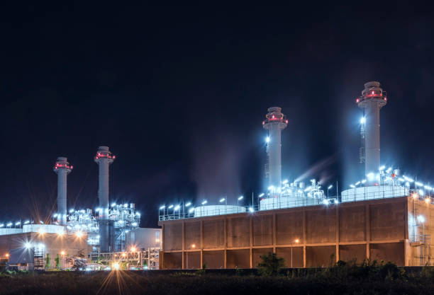 istock Electric Power Plant at Night 1344227137