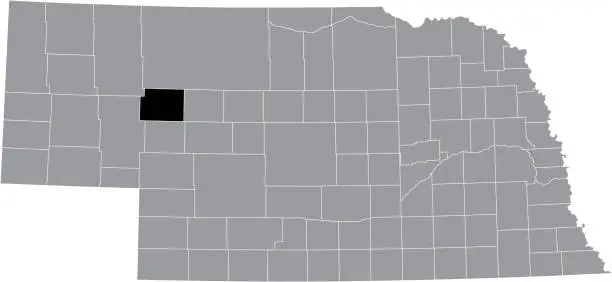 Vector illustration of Location map of the Grant County of Nebraska, USA