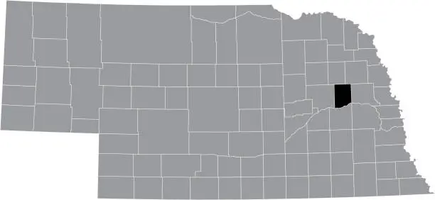 Vector illustration of Location map of the Colfax County of Nebraska, USA