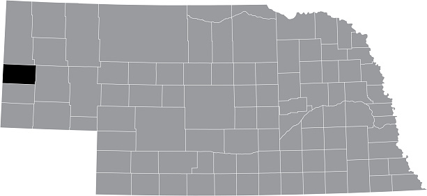 Vetores de Mapa De Localização Do Condado De Scotts Bluff De Nebraska