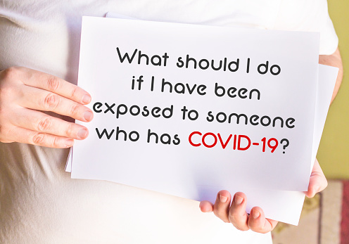The question about coronavirus - What should I do if I have been exposed to someone who has COVID-19 on white paper