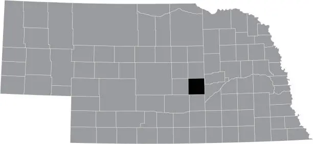 Vector illustration of Location map of the Howard County of Nebraska, USA
