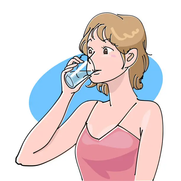 Vector illustration of Drink water