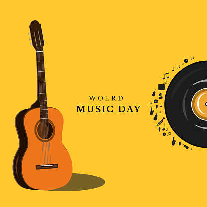 World music day, illustration design for event theme music