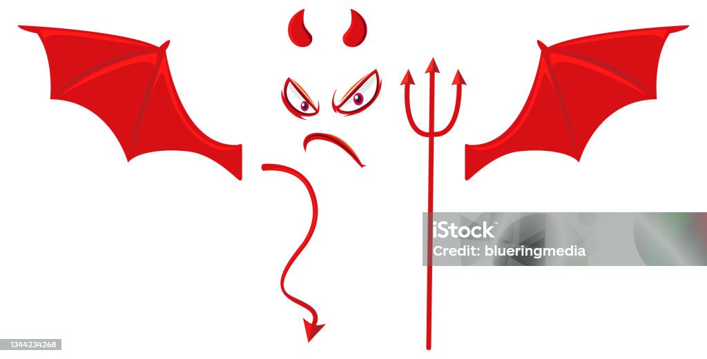 Evil Features Evil Face With Devil Element Stock Illustration - Download Image Now ...