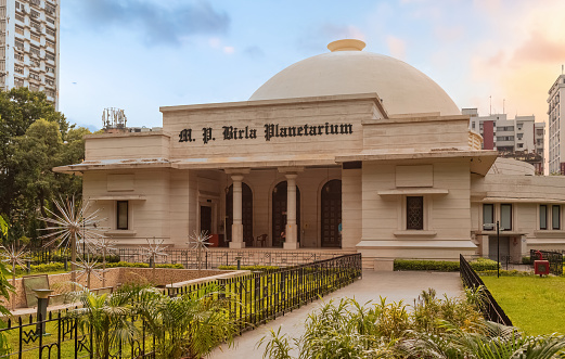 Kolkata, India, August 15, 2021: Birla planetarium Kolkata is an astronomical observatory and museum built in the year 1963 which is a popular city landmark.