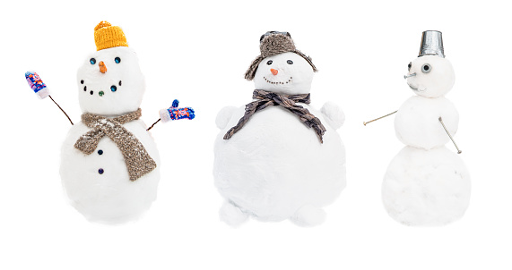 Snowmen Isolated on White Background