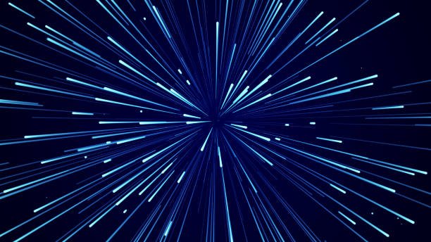 istock Abstract circular light speed background. Dynamic lines. Futuristic explosion of light. Colored rays in motion. Transfer of big data cyberspace. 3D rendering. 1344236908