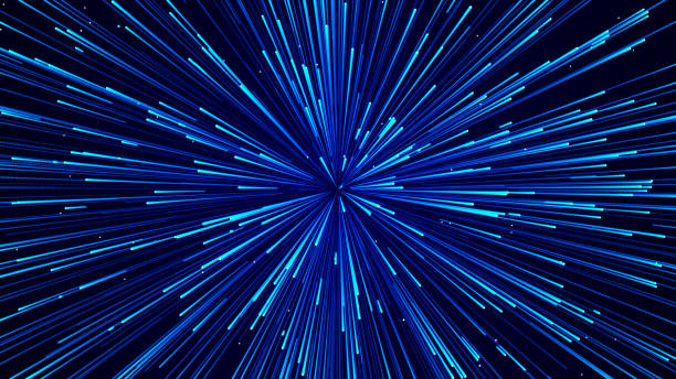istock Abstract circular light speed background. Dynamic lines. Futuristic explosion of light. Colored rays in motion. Transfer of big data cyberspace. 3D rendering. 1344236944
