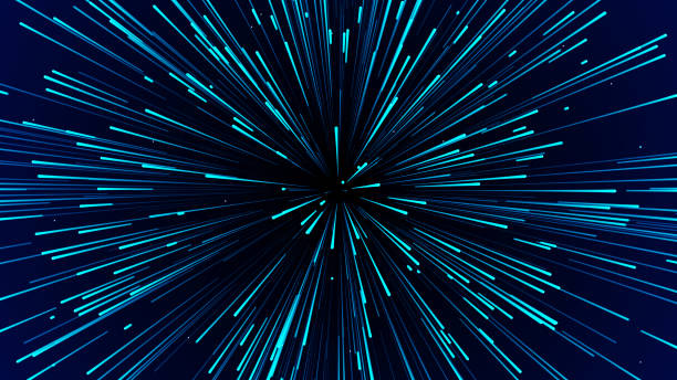 istock Abstract circular light speed background. Dynamic lines. Futuristic explosion of light. Colored rays in motion. Transfer of big data cyberspace. 3D rendering. 1344236947