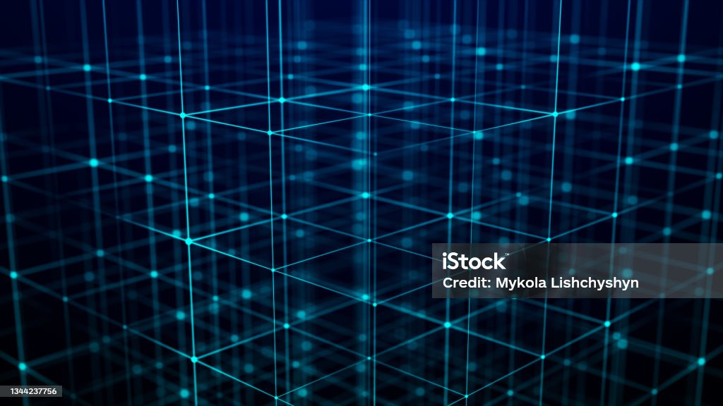 Block Technology Background Technology Block Chain Network Connection Big Data Visualization Cyber ...