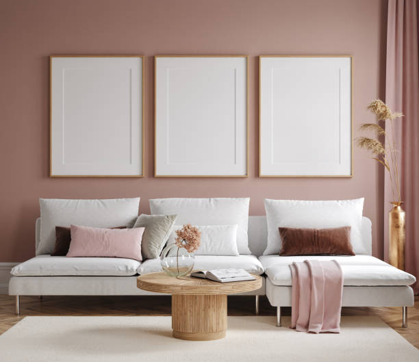 istock Home mock up, modern living room interior background 1344243407