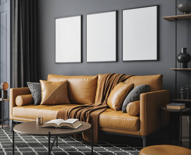 istock Mockup frame close up in loft interior background 1344243412