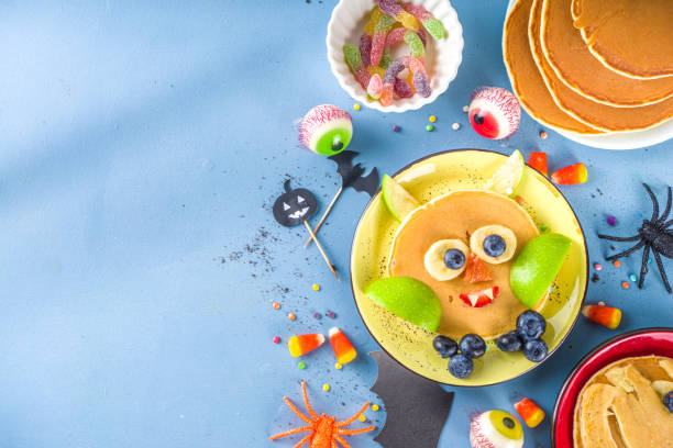 istock Funny monsters Halloween pancakes 1344243818