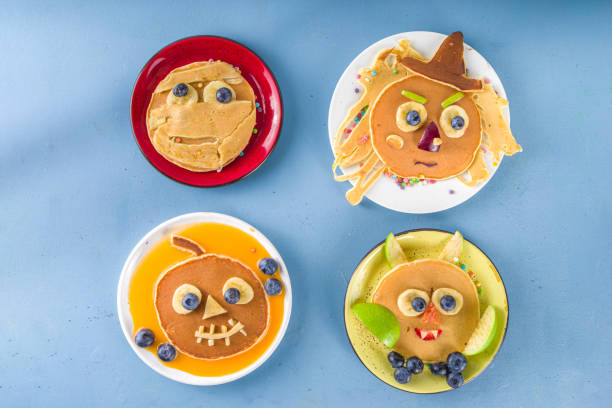 istock Funny monsters Halloween pancakes 1344243849