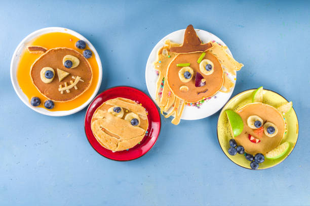 istock Funny monsters Halloween pancakes 1344243856