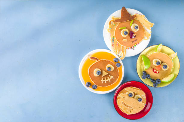 istock Funny monsters Halloween pancakes 1344243857