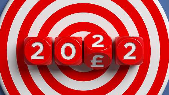 New Year 2024 Target Plan. Dart and Arrow. 2024 New Year Concept. 3D Render