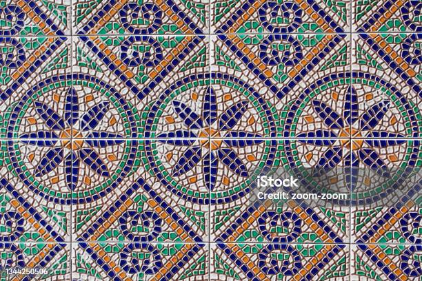 Ancient Mosaic Colorful Patterns Stock Photo - Download Image Now - Tile, Spain, Tessellation