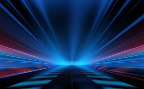 abstract blue and red light motion background - future stock illustrations