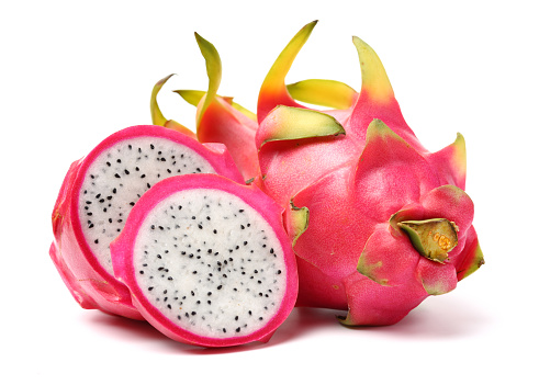 Pitaya or Dragon Fruit isolated against white background