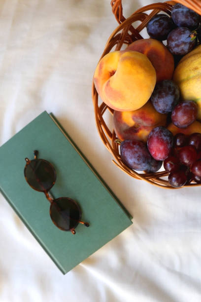 Picnic Basket, Book and Sunglasses