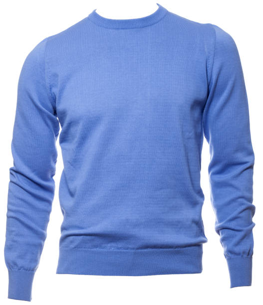 istock Blue longsleeve cotton jumper on a mannequin isolated 1344255405