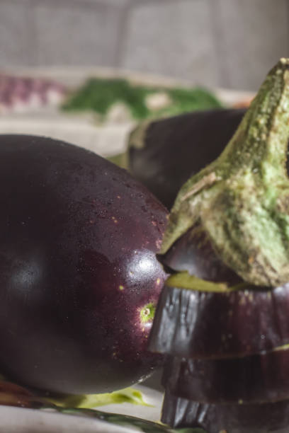 sliced eggplant, eggplant vegetable