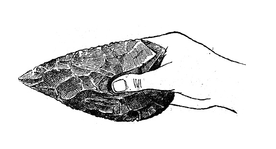 Antique illustration: Acheulean stone