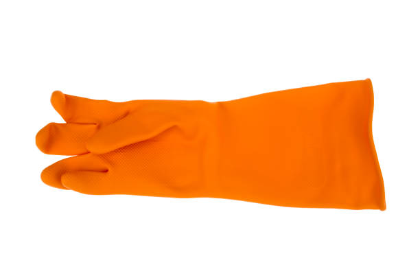 istock orange rubber gloves isolated on white background 1344269275