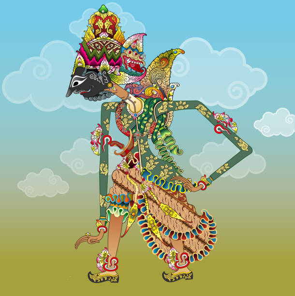 Batara Indra Shadow puppet character. Vector illustration, modification of Batara Indra shadow puppet character. wayang kulit stock illustrations