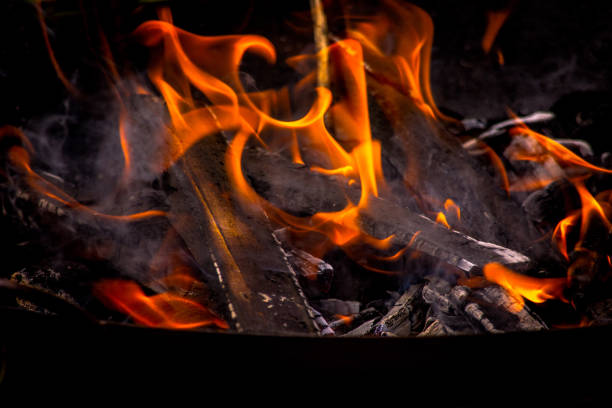 istock Fire flames in an outdoor fireplace 1344273947