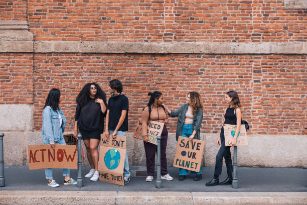 istock Portrait of young activists fighting for saving environment 1344274048