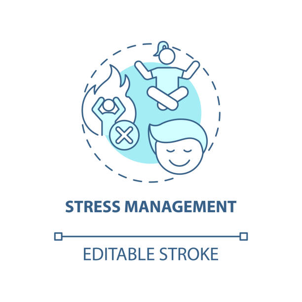 bildbanksillustrationer, clip art samt tecknat material och ikoner med stress management concept icon - blodtryck orolig