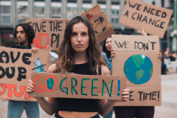 istock Portrait of young activists fighting for saving environment 1344275093