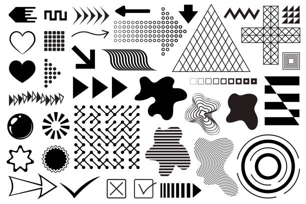 ilustraciones, imágenes clip art, dibujos animados e iconos de stock de elementos de diseño abstracto vectorial - spotted improvement circle halftone pattern