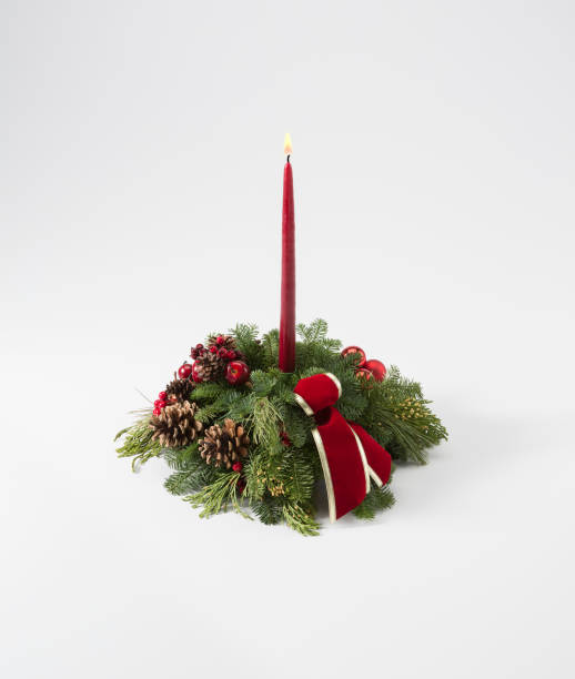 HolidayCenterpieceWithRedCandle