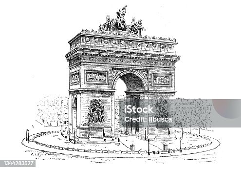 istock Antique illustration: Arc de Triomphe de l'Etoile, Paris 1344283527