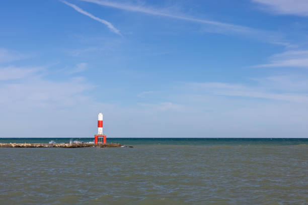 Breakwater Light Tower Along Lake Michigan
