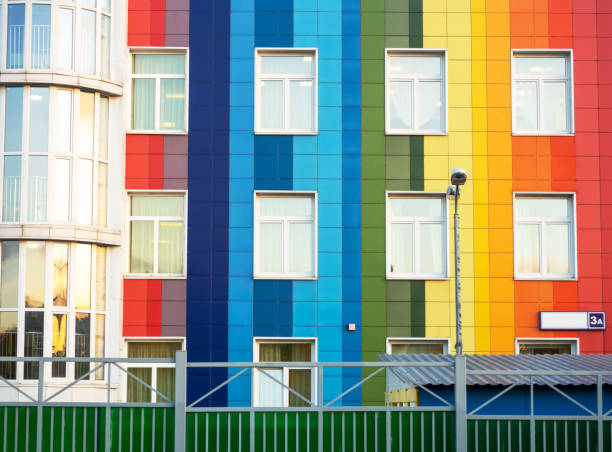 istock The building is lined with multicolored tiles. 1344284930