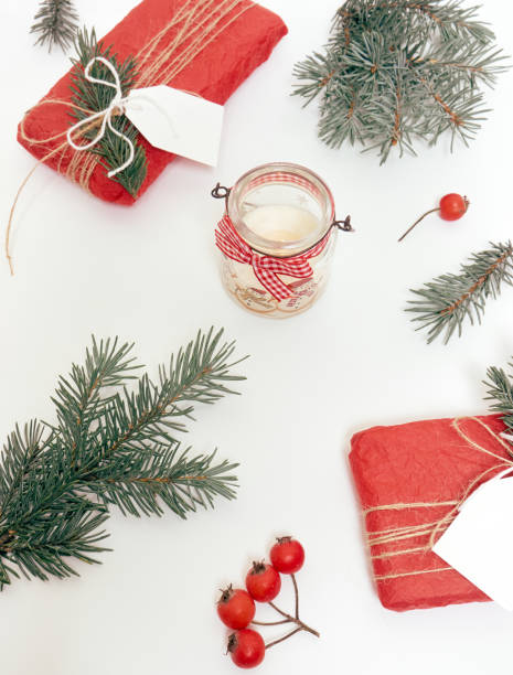 istock Top view of Christmas composition. 1344287410