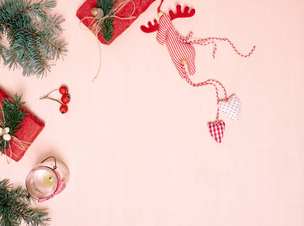 Top view of Christmas composition.