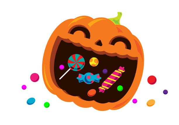 과자 안 주면 장난칠 거예요 - halloween candy illustrations stock illustrations