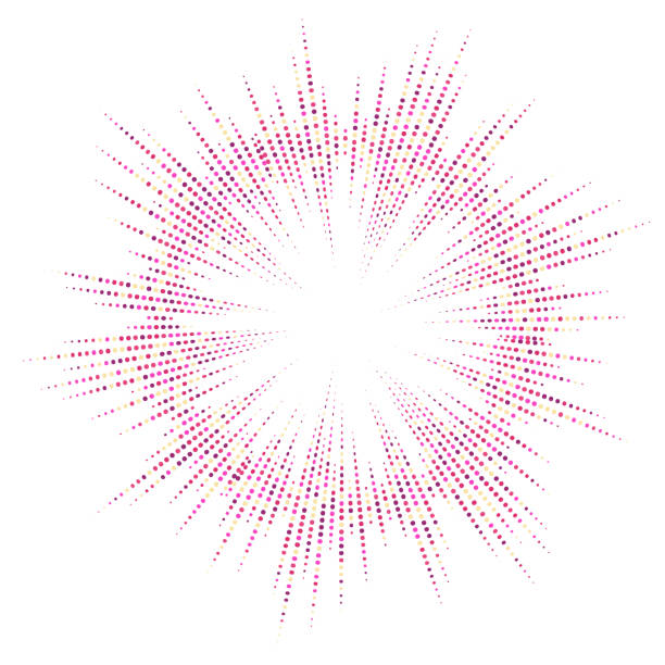 파열 광선. 선버스트 프레임. 설계를 위해 점선이 있는 추상 이퀄라이저 요소입니다. 벡터 그림입니다. - star shape audio stock illustrations