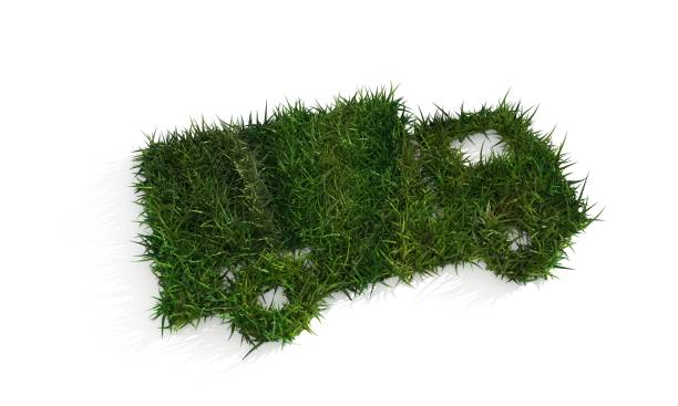 istock 3d green grass covered abstract truck icon 1344291892