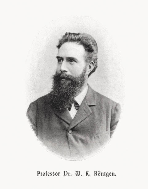 Wilhelm Conrad Roentgen (1845-1923), físico alemán, impresión rasterizada, publicado en 190 - ilustración de arte vectorial