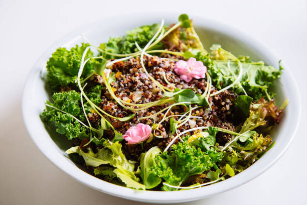 Vegan food served at tables