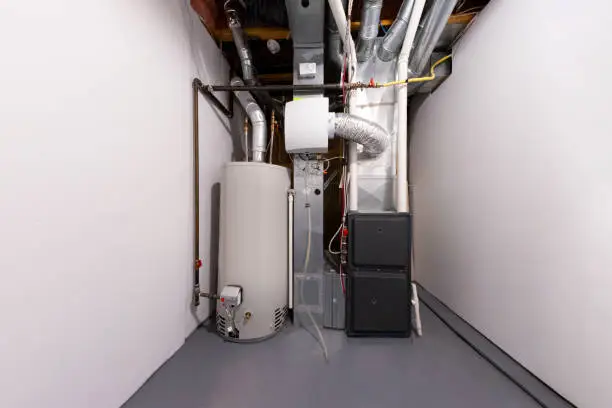 Photo of A home high efficiency furnace. Furnace Dual Stage Electronically Commutated Motors