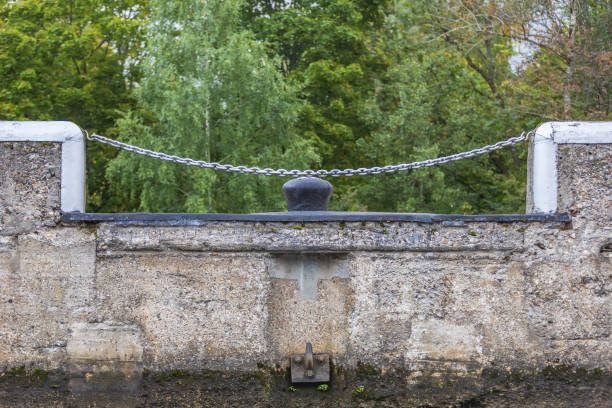 istock Iron mooring bollard for keeping the ship at the berth 1344308444
