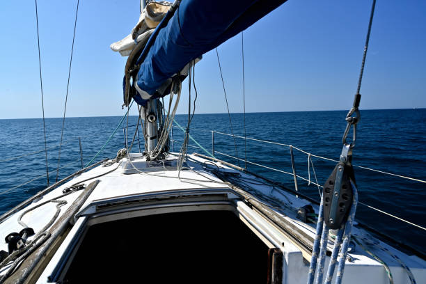 istock View from a deck of a sail boat 1344313780